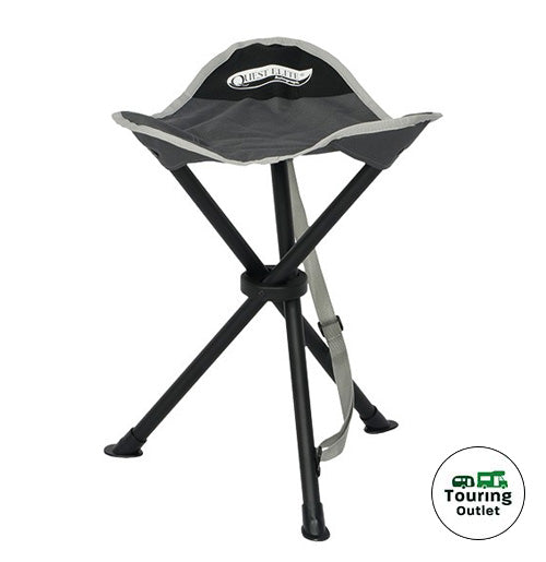 Quest Elite Autograph Devon Stool and Foot Rest - Grey / Black