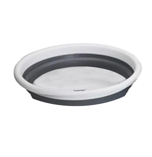 Quest Collapsible Medium Round Bowl / Wash Basin - White/Grey