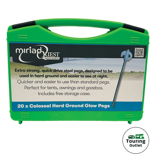 Colossal Hard Ground Glow Peg (20 pack + Storage Box)
