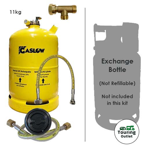 Gaslow 11kg LPG Refillable Gas Bottle and Exchange Bottle Kit - Exterior Black Filler
