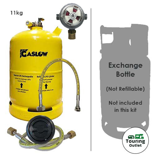 Gaslow 11kg LPG Refillable Gas Bottle and Exchange Bottle Kit - Exterior Black Filler