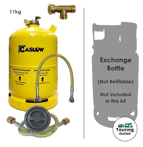 Gaslow 11kg LPG Refillable Gas Bottle and Exchange Bottle Kit - Exterior Grey Filler