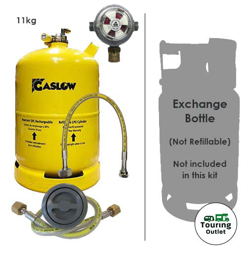 Gaslow 11kg LPG Refillable Gas Bottle and Exchange Bottle Kit - Exterior Grey Filler