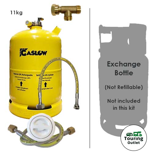 Gaslow 11kg LPG Refillable Gas Bottle and Exchange Bottle Kit - Exterior White Filler