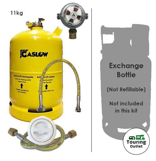 Gaslow 11kg LPG Refillable Gas Bottle and Exchange Bottle Kit - Exterior White Filler