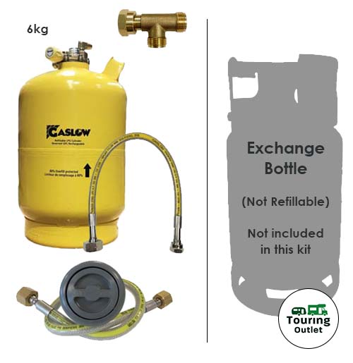 Gaslow 6kg LPG Refillable Gas Bottle and Exchange Bottle Kit - Exterior Grey Filler