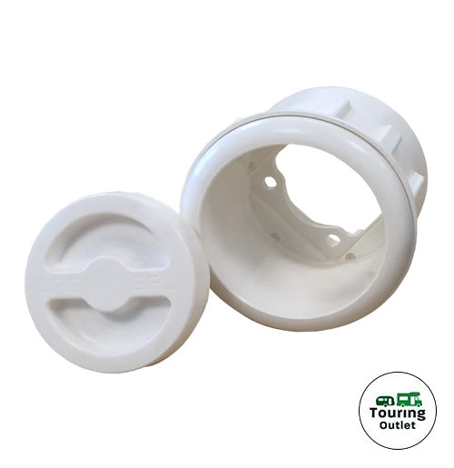 Gaslow Plastic Filler Housing White with Cap & Fixing Plate