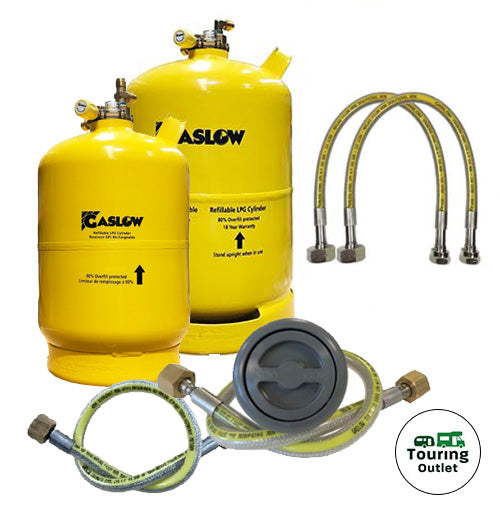 Twin Gaslow 6kg / 11kg Cylinder Kit with Exterior Grey Filler
