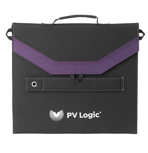 PV Logic 120W fold-up solar panel kit in case