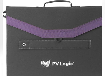 Slimline portable fold-up solar panel folded for easy storage