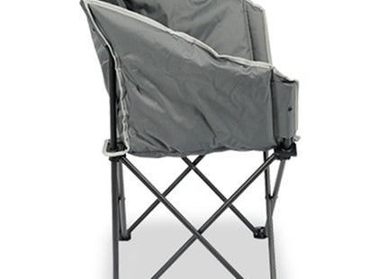 Side view wrap-around tub chair black with padded sides for extra comfort camping
