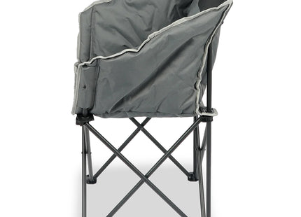Side view wrap-around tub chair black with padded sides for extra comfort camping