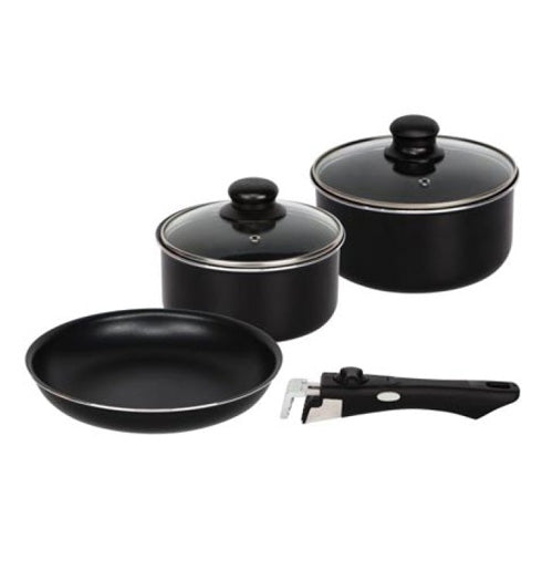 Athena Caravan Cookware Set Non-Stick - Detachable Handle (6 Piece)