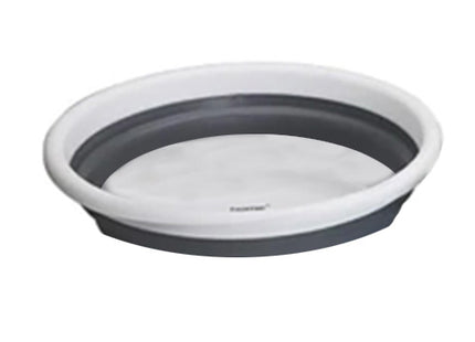 Quest Collapsible Medium Round Bowl / Wash Basin - White/Grey
