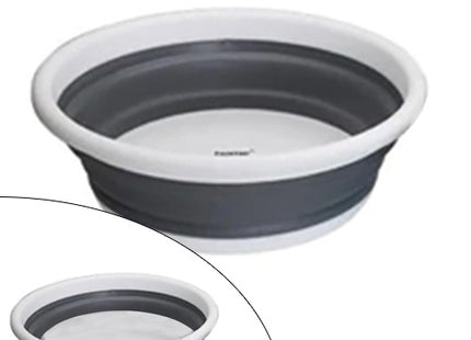 Quest Collapsible Medium Round Bowl / Wash Basin - White/Grey