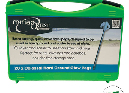 Colossal Hard Ground Glow Peg (20 pack + Storage Box)