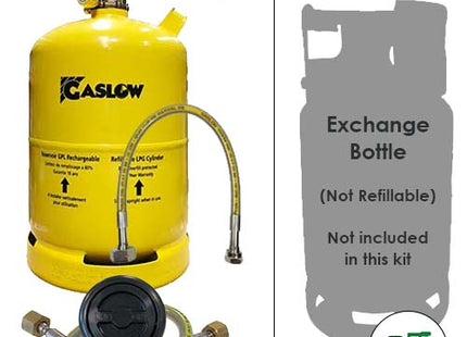 Gaslow 11kg LPG Refillable Gas Bottle and Exchange Bottle Kit - Exterior Black Filler