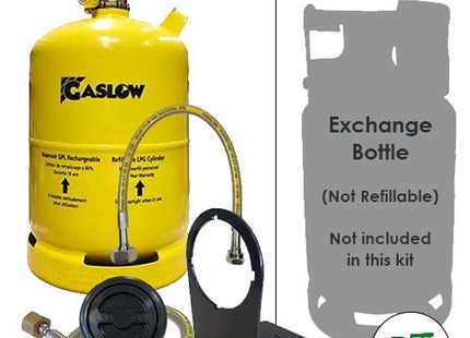 Gaslow 11kg LPG Refillable Gas Bottle and Exchange Bottle Kit in Locker Black Filler