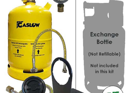 Gaslow 11kg LPG Refillable Gas Bottle and Exchange Bottle Kit in Locker Black Filler
