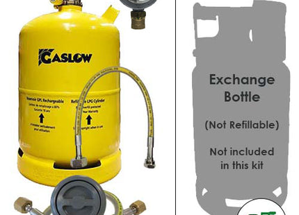 Gaslow 11kg LPG Refillable Gas Bottle and Exchange Bottle Kit - Exterior Grey Filler