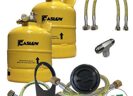 Twin Gaslow 2.7kg Cylinder Kit with in Locker Black Filler