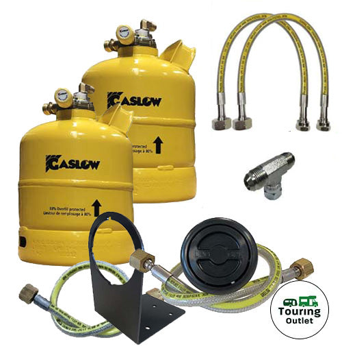 Twin Gaslow 2.7kg Cylinder Kit with in Locker Black Filler