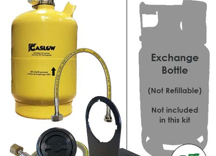 Gaslow 6kg LPG Refillable Gas Bottle and Exchange Bottle Kit in Locker Black Filler