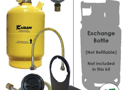 Gaslow 6kg LPG Refillable Gas Bottle and Exchange Bottle Kit in Locker Black Filler