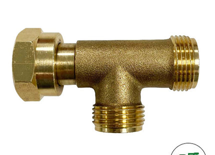 T Piece (Non Return Valve) - 2 Gas Bottles to 1 Bulkhead Gas Regulator (W20 MxMxF)