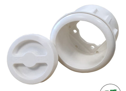 Gaslow Plastic Filler Housing White with Cap & Fixing Plate