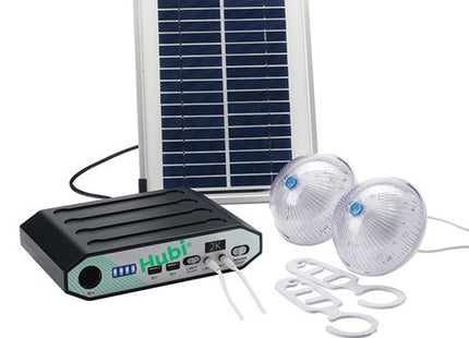 Hubi Go 2K portable solar power and lighting kit with lithium battery