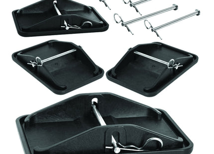 Jumbo Carafoot Caravan Jack Pads - Set of 4 with zinc-plated pins