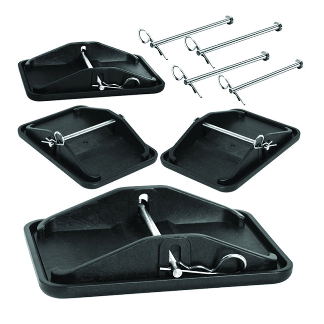 Jumbo Carafoot Caravan Jack Pads - Set of 4 with zinc-plated pins