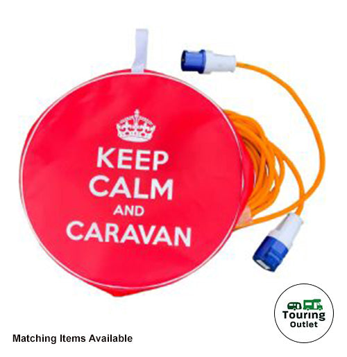 Keep Calm and Caravan Mains Cable Bag - Faux Leather