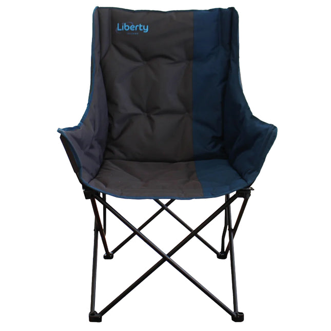 Liberty Comfort camping bucket chair in grey and blue
