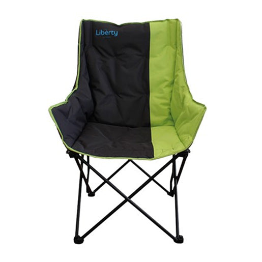 Liberty Comfort camping chair in grey and lime with padded high back
