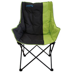 Liberty Comfort camping chair in grey and lime with padded high back