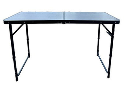 Red Rum wood effect folding camping table 120x60cm adjustable height