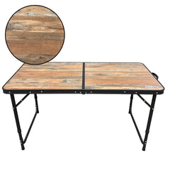 Red Rum wood effect table with colour chip of table colour