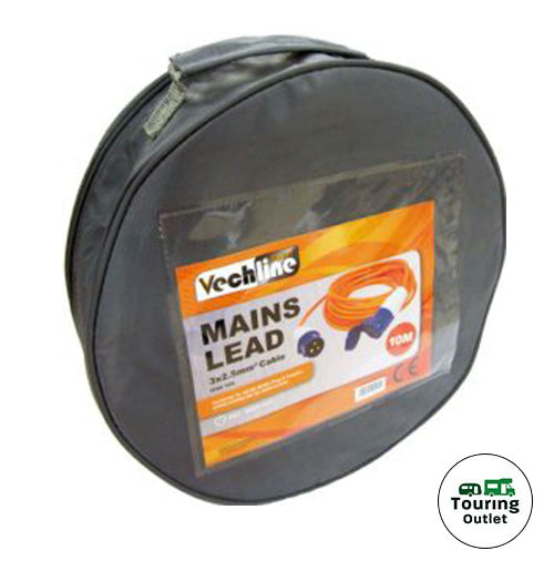 Vechline Mains Lead 10m with Zip Carry Bag (Hook Up Lead)