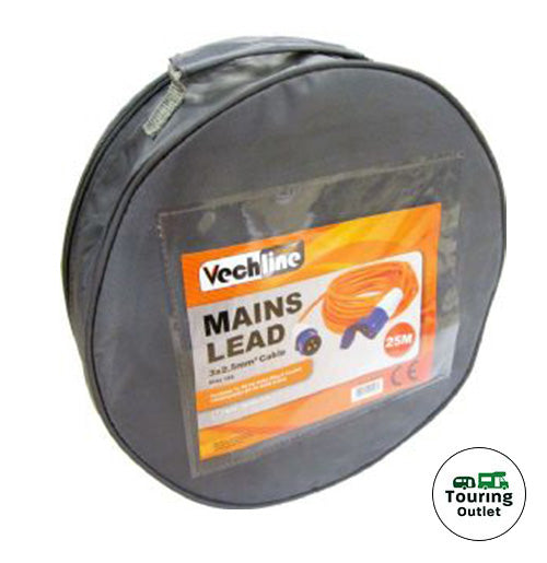 Vechline Mains Lead 25m with Zip Carry Bag (Hook Up Lead)