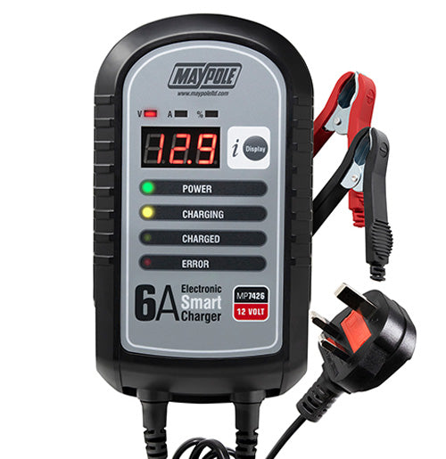 Maypole 6A 12V Electronic Smart Battery Charger