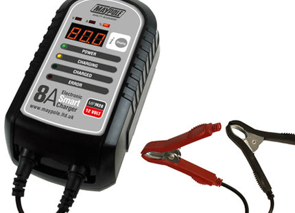 Maypole 8A 12V Electronic Smart Battery Charger