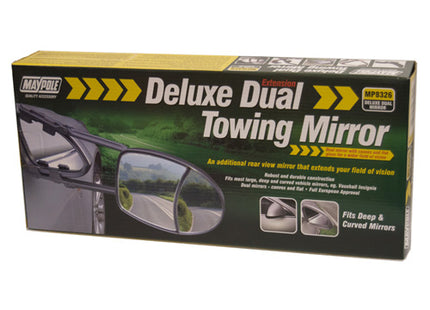 Maypole Aero Shape Dual Glass Towing Mirrors - Flat & Convex Glass