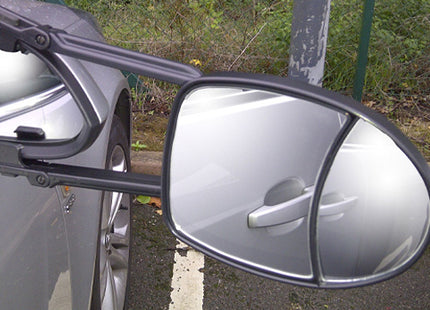 Maypole Aero Shape Dual Glass Towing Mirrors - Flat & Convex Glass