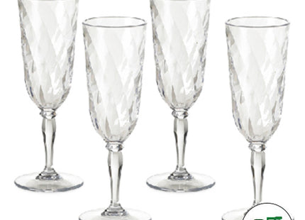 Omada Acrylic Diamond Champagne Flutes (4 Pack)