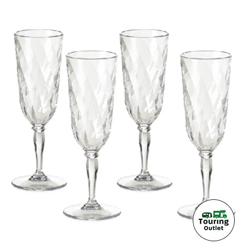 Omada Acrylic Diamond Champagne Flutes (4 Pack)