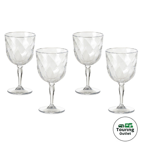 Omada Acrylic Diamond Wine Glasses / Goblet (4 Pack)