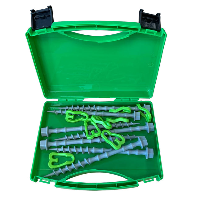 Tent or Awning Screw Pegs in Storage Case