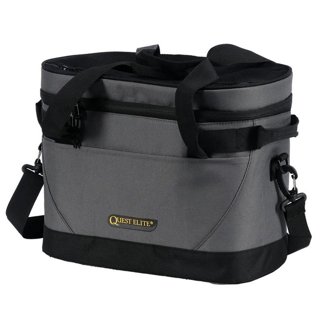 Grey Cool Bag with Black Detail and Shoulder Strap